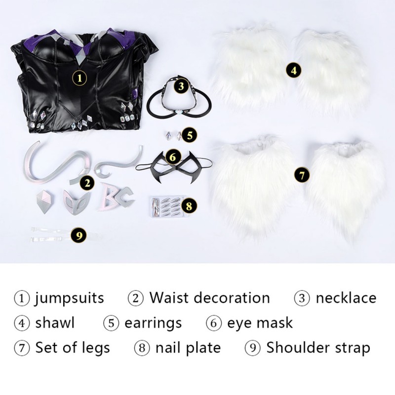 Marvel Rivals Black Cat Costume Felicia Hardy Cosplay Suit Black Outfit