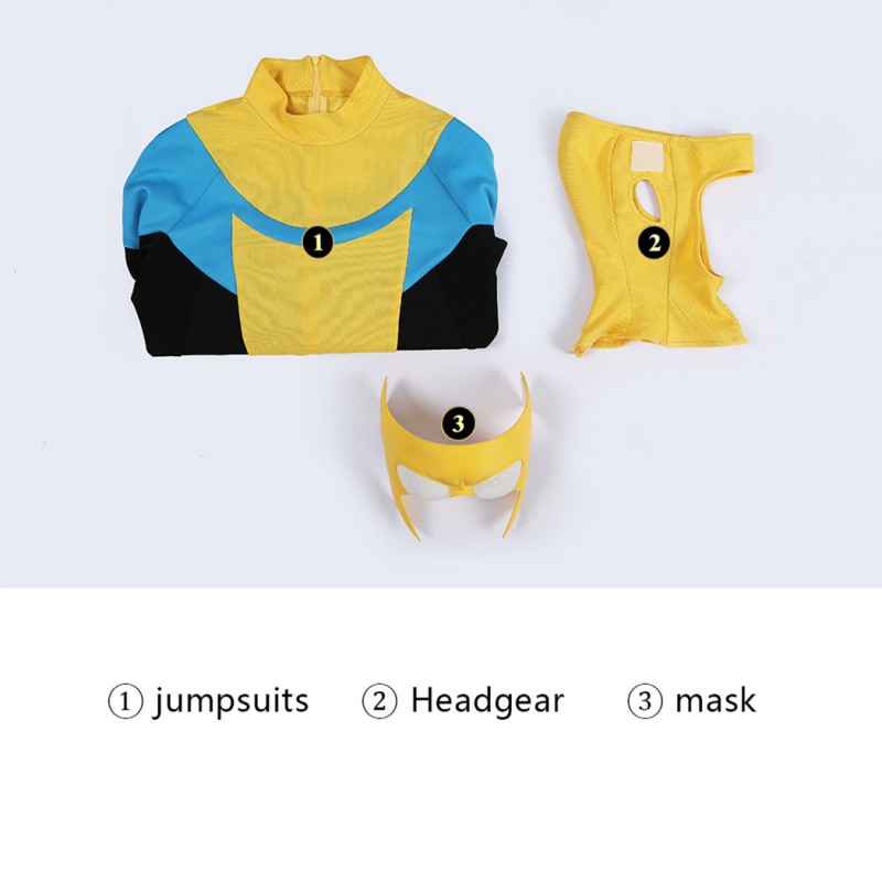 Invincible Mark Grayson Cosplay Costume Superhero Printed Zentai Bodysuit for Adult