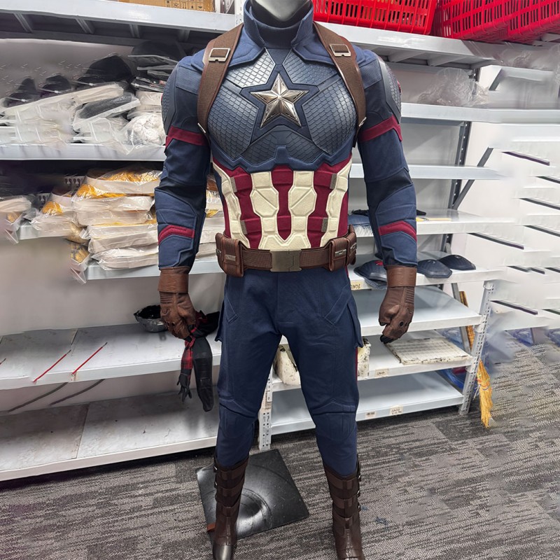 Captain America Avengers Endgame Cosplay Costume Steve Rogers Premium Superhero Suit for Halloween