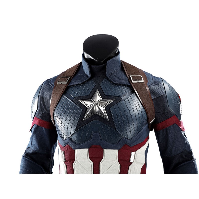 Captain America Avengers Endgame Cosplay Costume Steve Rogers Premium Superhero Suit for Halloween