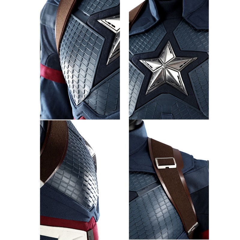 Captain America Avengers Endgame Cosplay Costume Steve Rogers Premium Superhero Suit for Halloween