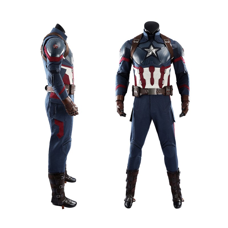 Captain America Avengers Endgame Cosplay Costume Steve Rogers Premium Superhero Suit for Halloween