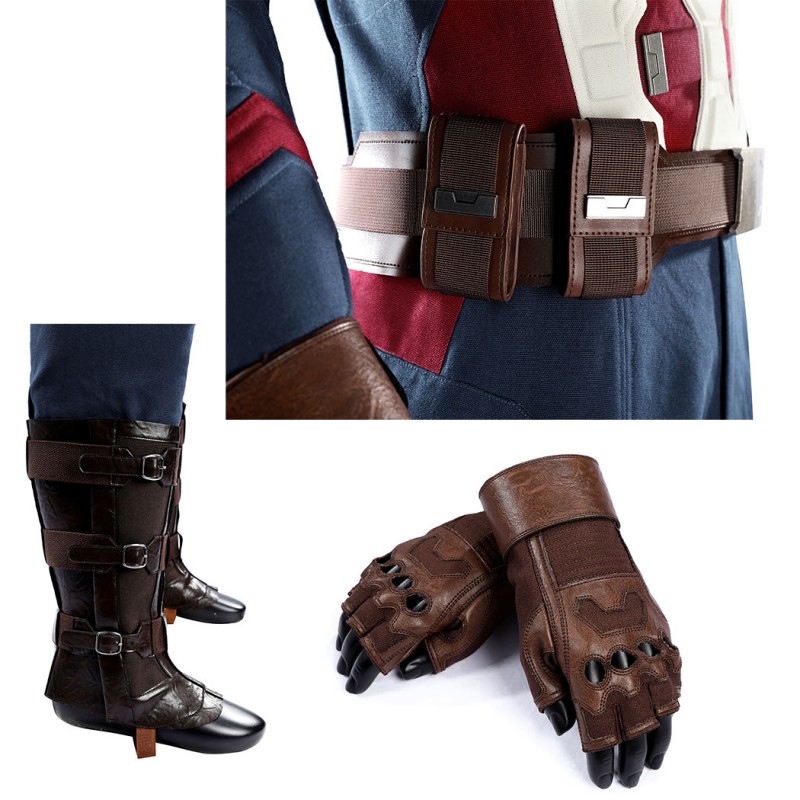 Captain America Avengers Endgame Cosplay Costume Steve Rogers Premium Superhero Suit for Halloween