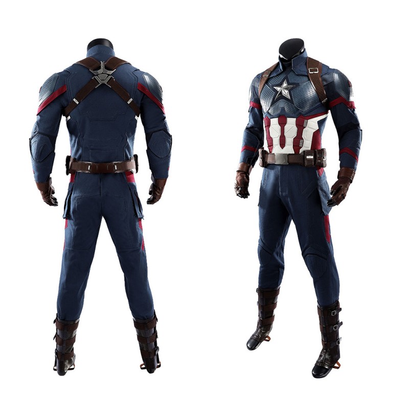 Captain America Avengers Endgame Cosplay Costume Steve Rogers Premium Superhero Suit for Halloween