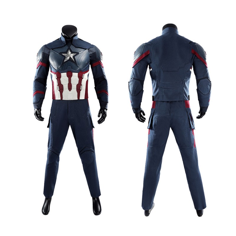 Captain America Avengers Endgame Cosplay Costume Steve Rogers Premium Superhero Suit for Halloween