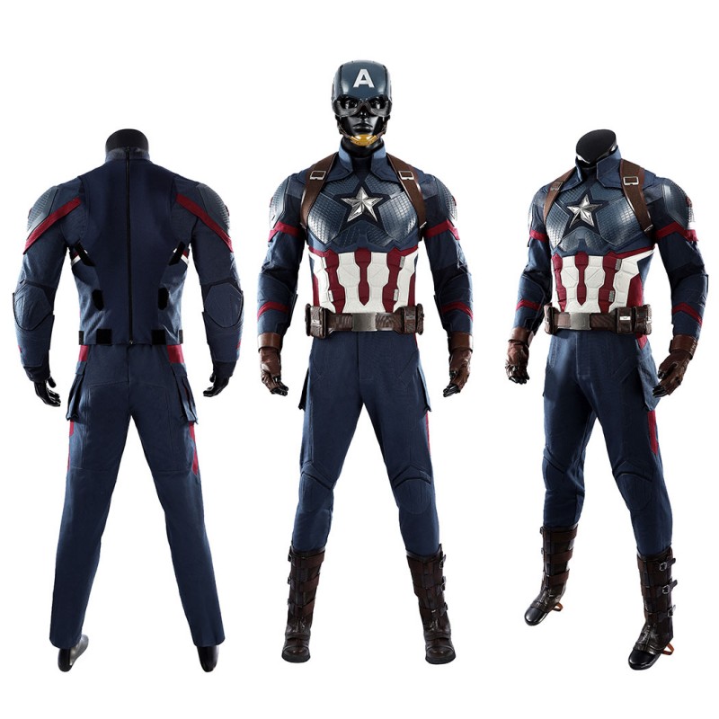 Captain America Avengers Endgame Cosplay Costume Steve Rogers Premium Superhero Suit for Halloween