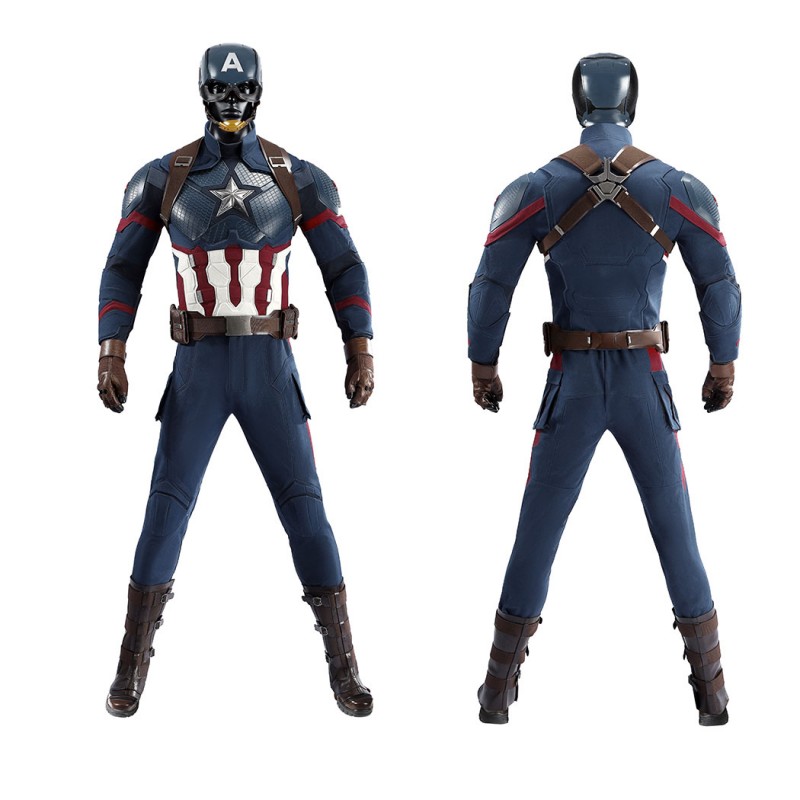 Captain America Steve Rogers Cosplay Costume Superhero Suit Adult Halloween Outfit