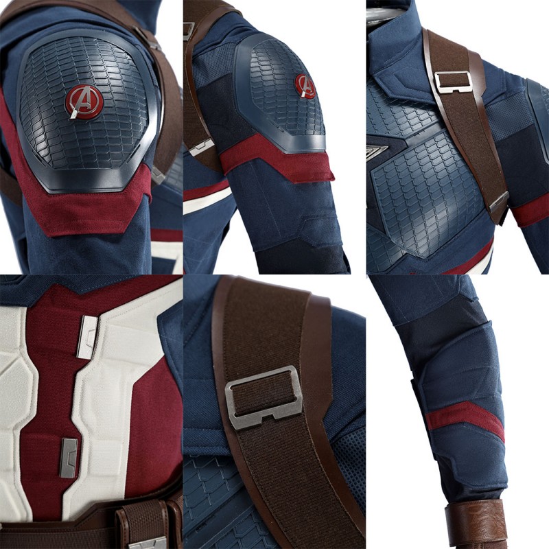 Captain America Steve Rogers Cosplay Costume Superhero Suit Adult Halloween Outfit