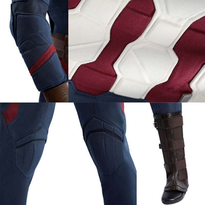 Captain America Steve Rogers Cosplay Costume Superhero Suit Adult Halloween Outfit