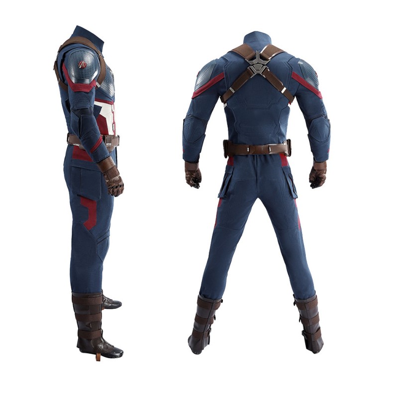 Captain America Steve Rogers Cosplay Costume Superhero Suit Adult Halloween Outfit