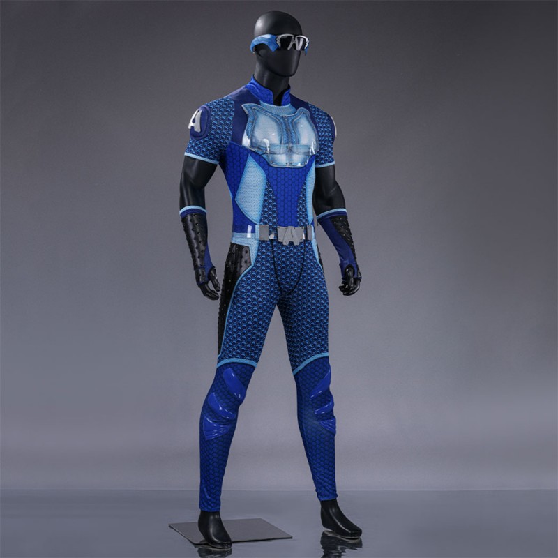 The Boys A-Train Cosplay Costume Superhero Suit Blue Premium Halloween Outfit