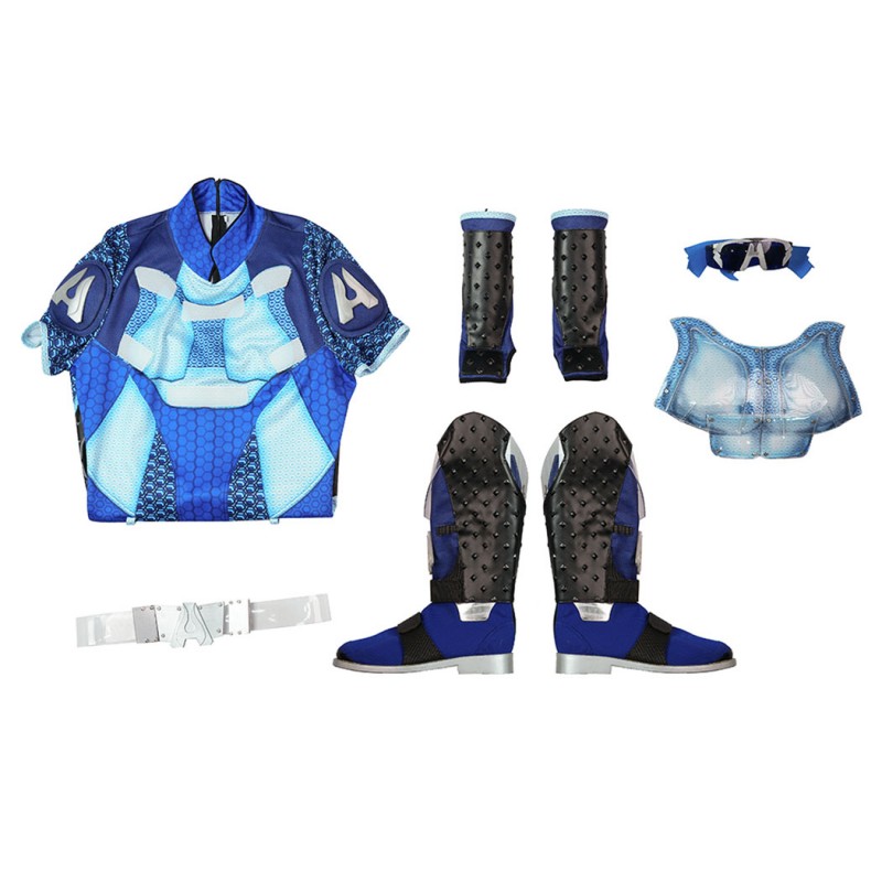 The Boys A-Train Cosplay Costume Superhero Suit Blue Premium Halloween Outfit