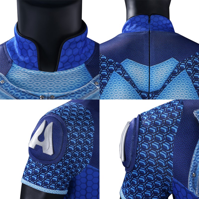The Boys A-Train Cosplay Costume Superhero Suit Blue Premium Halloween Outfit