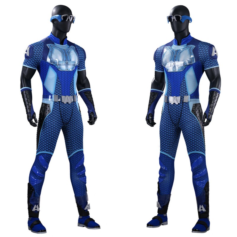 The Boys A-Train Cosplay Costume Superhero Suit Blue Premium Halloween Outfit