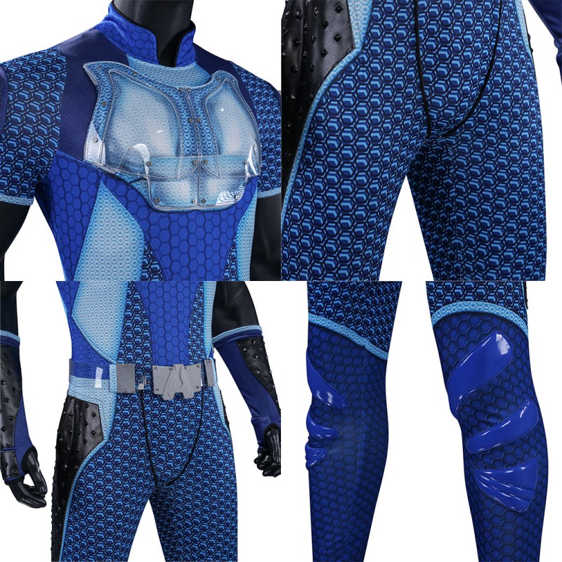 The Boys A-Train Cosplay Costume Superhero Suit Blue Premium Halloween Outfit