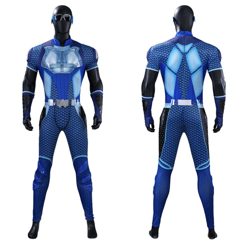 The Boys A-Train Cosplay Costume Superhero Suit Blue Premium Halloween Outfit