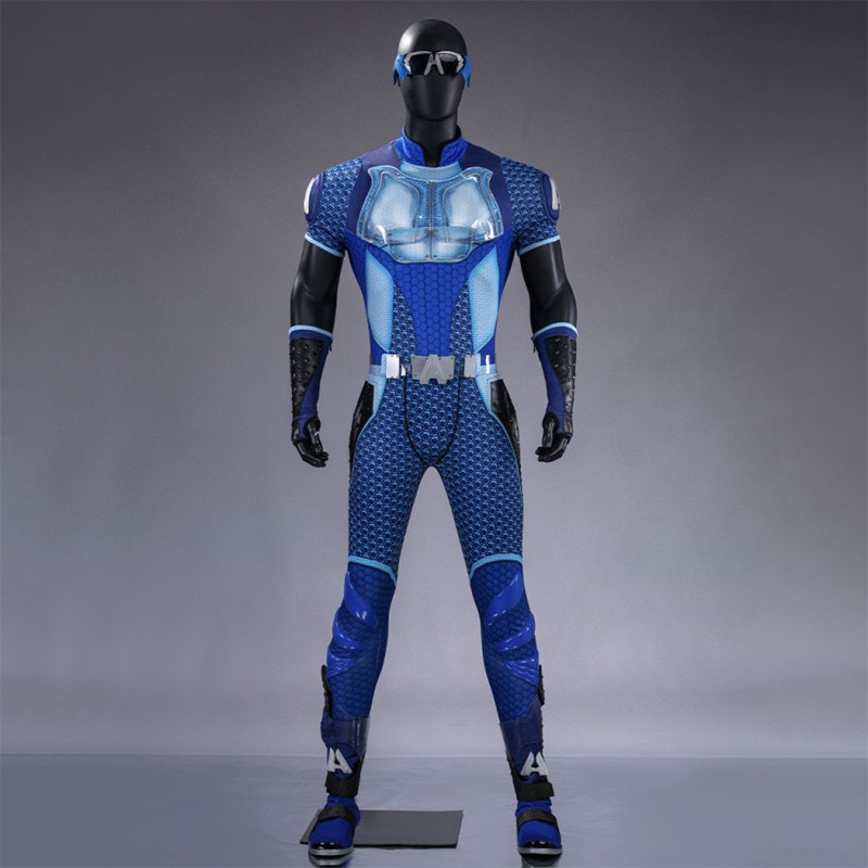 The Boys A-Train Cosplay Costume Superhero Suit Blue Premium Halloween Outfit
