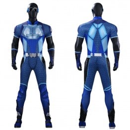 The Boys A-Train Cosplay Costume Superhero Suit Blue Premium Halloween Outfit