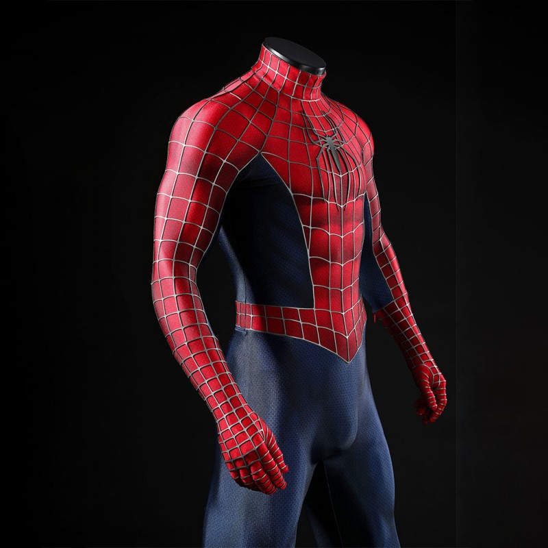 Spider-Man 2 Tobey Maguire Peter Parker Cosplay Costume Premium Superhero Suit for Halloween