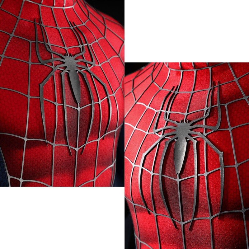 Spider-Man 2 Tobey Maguire Peter Parker Cosplay Costume Premium Superhero Suit for Halloween