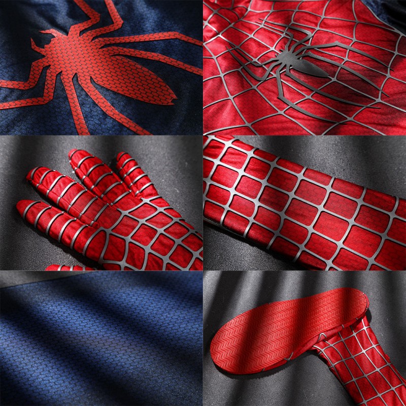 Spider-Man 2 Tobey Maguire Peter Parker Cosplay Costume Premium Superhero Suit for Halloween