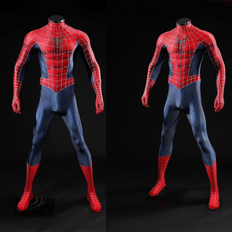 Spider-Man 2 Tobey Maguire Peter Parker Cosplay Costume Premium Superhero Suit for Halloween