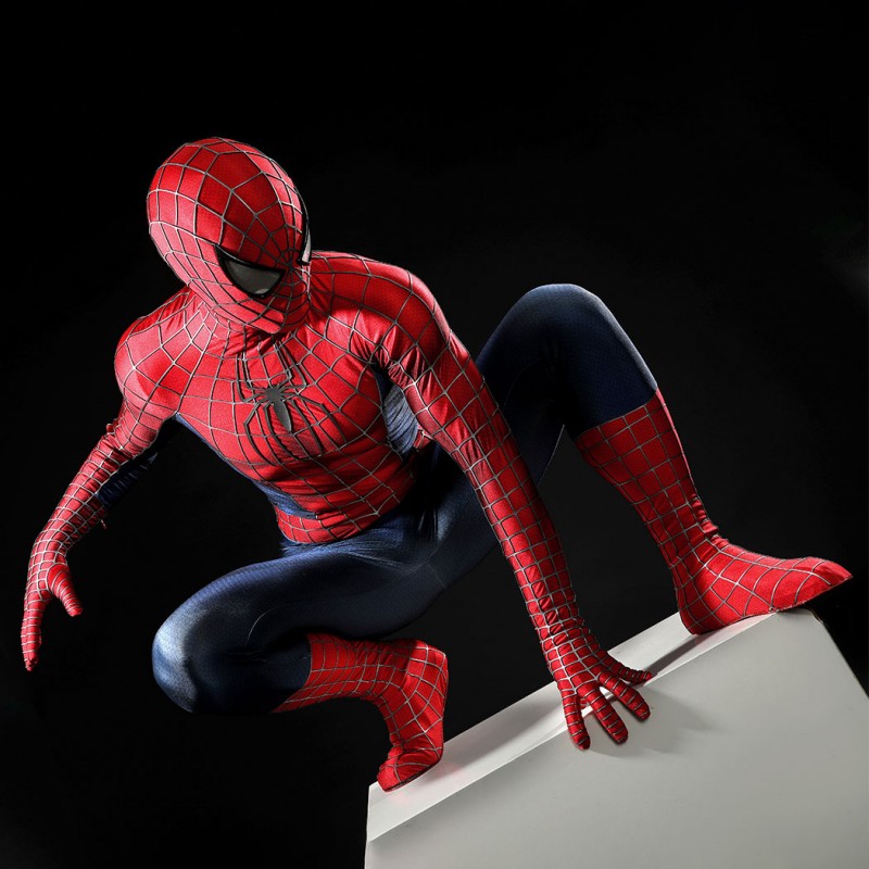 Spider-Man 2 Tobey Maguire Peter Parker Cosplay Costume Premium Superhero Suit for Halloween
