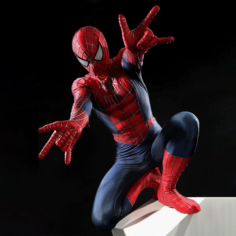 Spider-Man 2 Tobey Maguire Peter Parker Cosplay Costume Premium Superhero Suit for Halloween