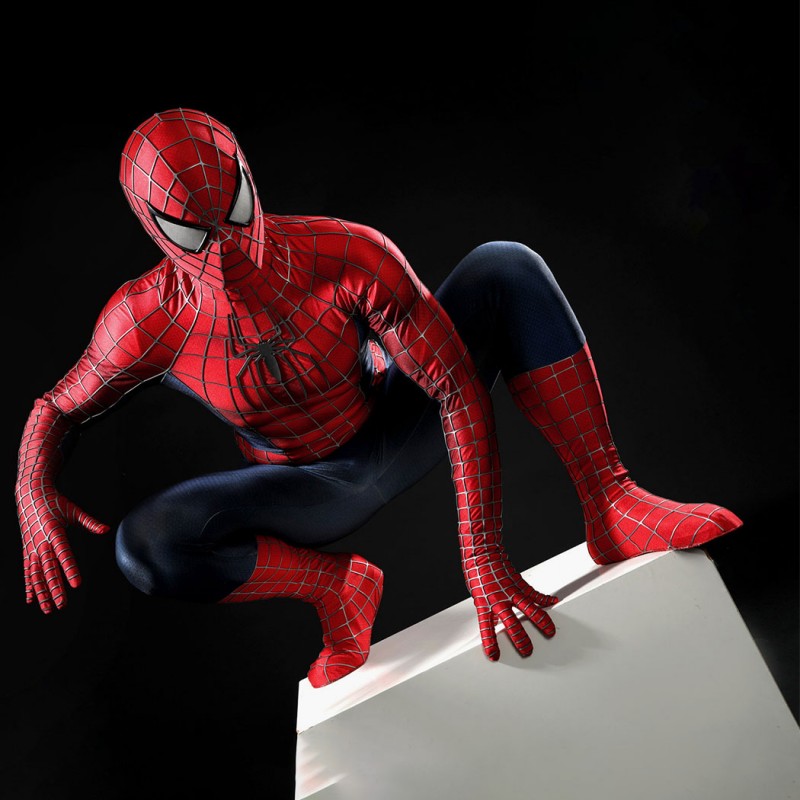 Spider-Man 2 Tobey Maguire Peter Parker Cosplay Costume Premium Superhero Suit for Halloween