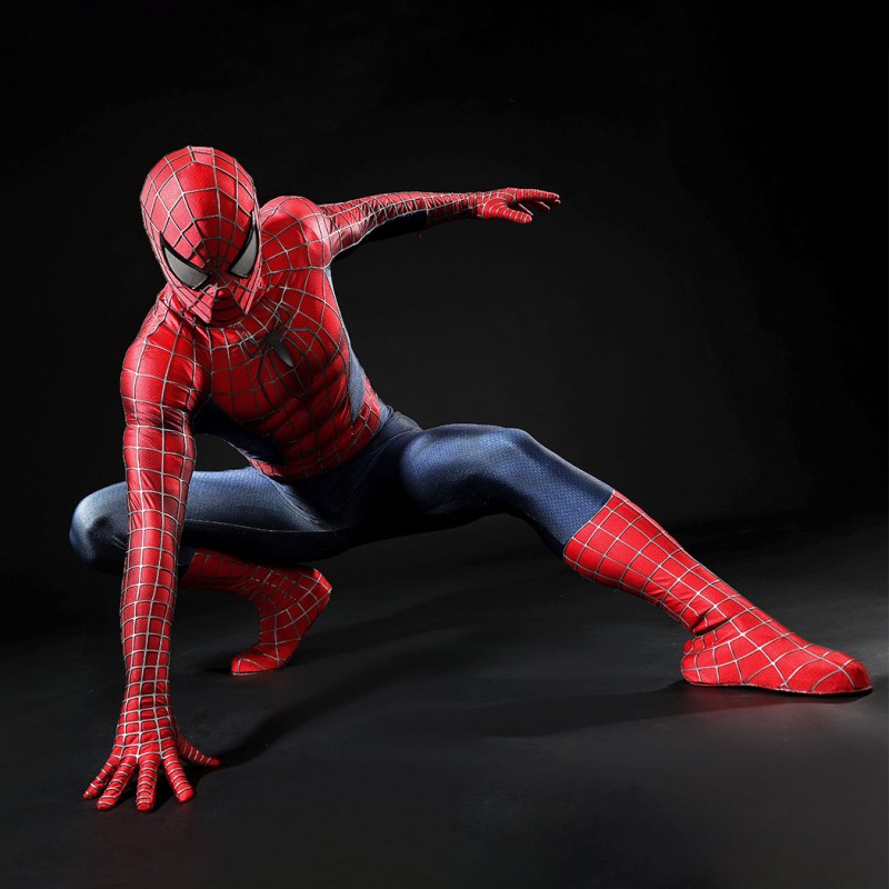 Spider-Man 2 Tobey Maguire Peter Parker Cosplay Costume Premium Superhero Suit for Halloween