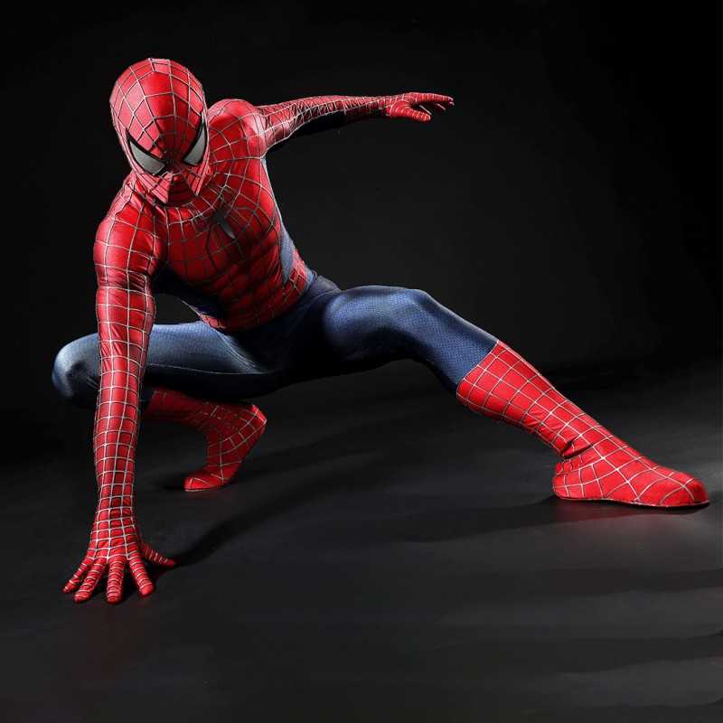 Spider-Man 2 Tobey Maguire Cosplay Costume Peter Parker Suit Superhero Outfit for Men