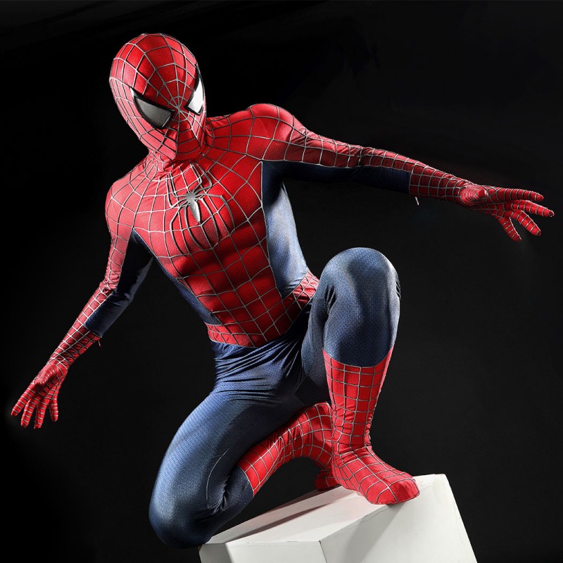 Spider-Man 2 Tobey Maguire Cosplay Costume Peter Parker Suit Superhero Outfit for Men