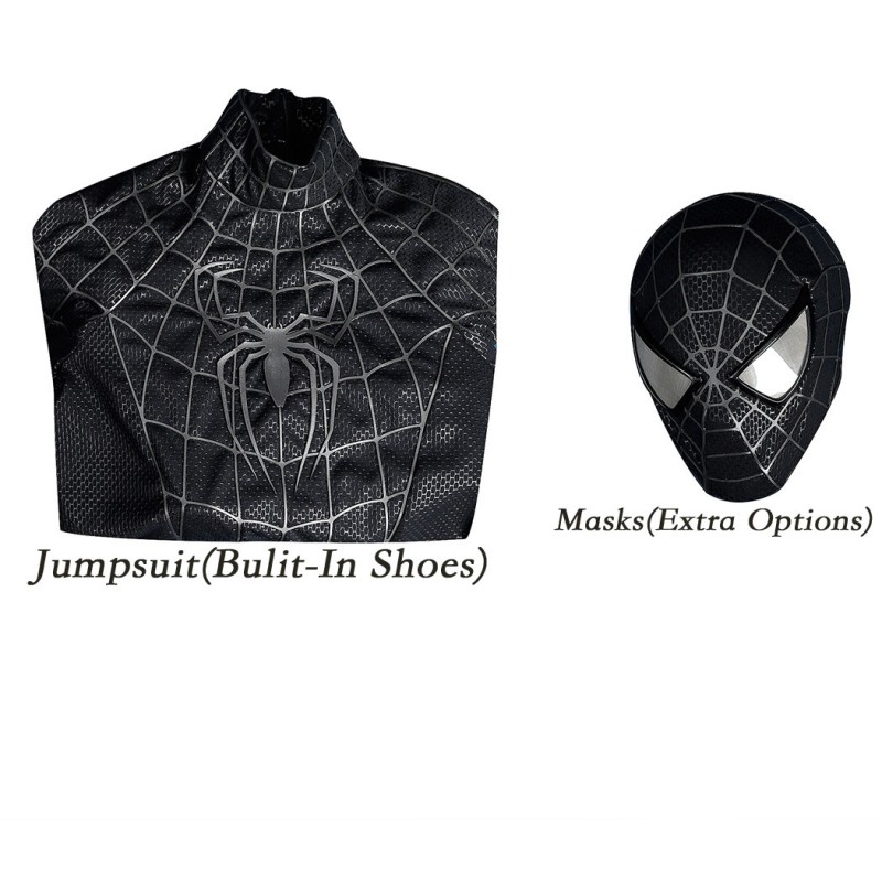 Spider-Man 3 Venom Eddie Brock Cosplay Costume Premium Symbiote Suit Black Spider Outfit