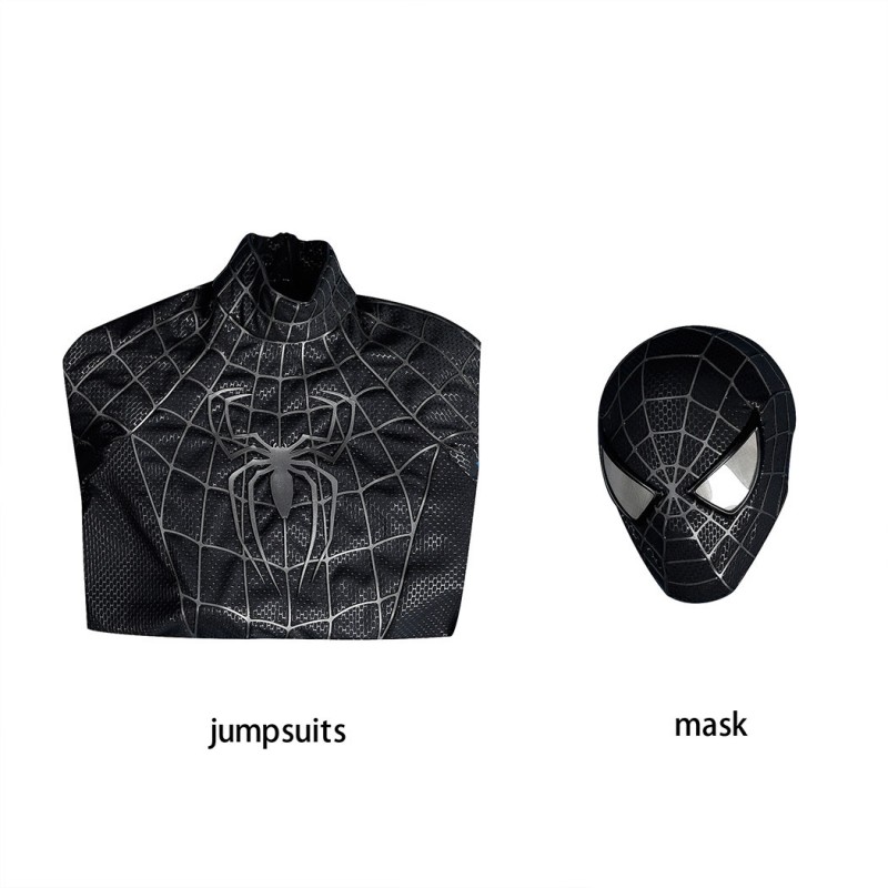 Spider-Man 3 Venom Eddie Brock Cosplay Costume Premium Symbiote Suit Black Spider Outfit