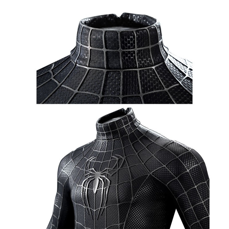 Spider-Man 3 Venom Eddie Brock Cosplay Costume Premium Symbiote Suit Black Spider Outfit