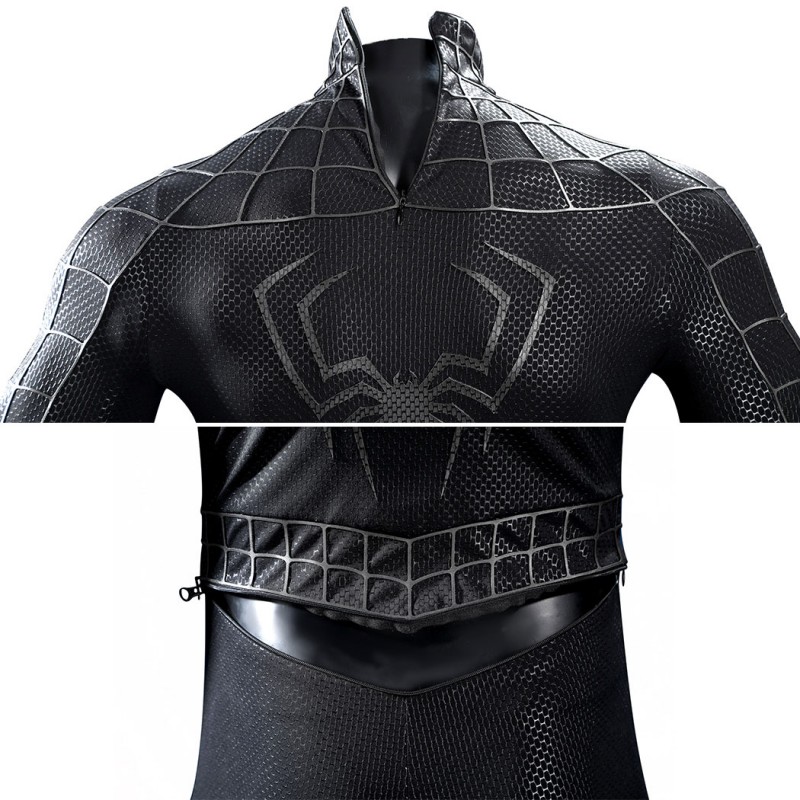 Spider-Man 3 Venom Eddie Brock Cosplay Costume Premium Symbiote Suit Black Spider Outfit