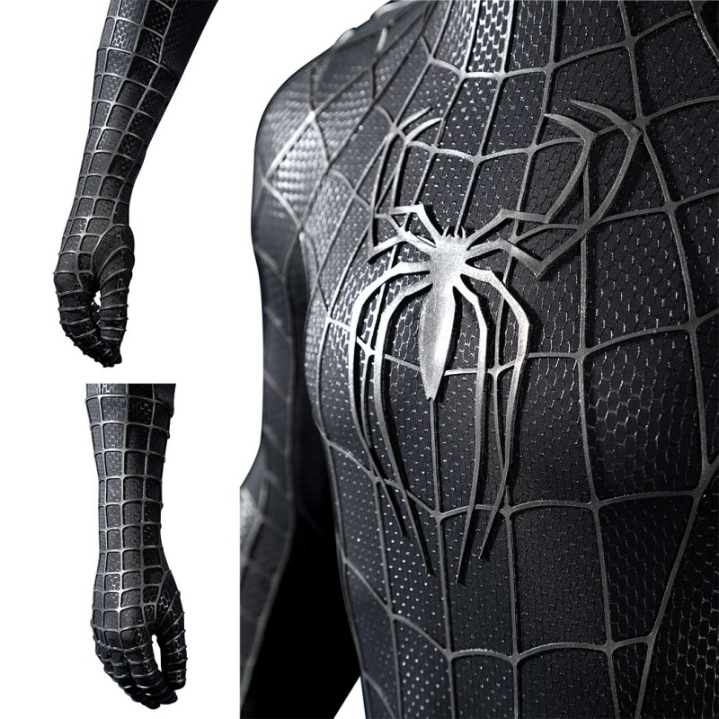 Spider-Man 3 Venom Eddie Brock Cosplay Costume Premium Symbiote Suit Black Spider Outfit