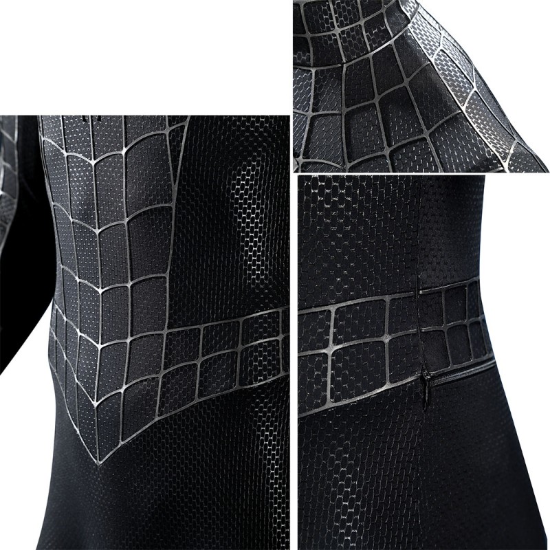 Spider-Man 3 Venom Eddie Brock Cosplay Costume Premium Symbiote Suit Black Spider Outfit