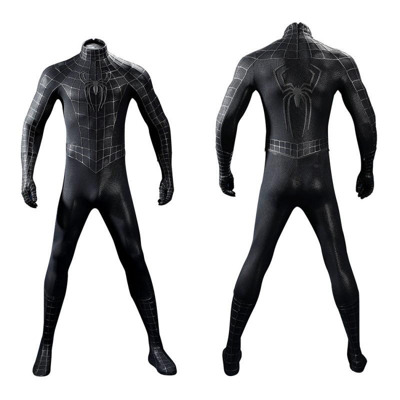 Spider-Man 3 Venom Eddie Brock Cosplay Costume Premium Symbiote Suit Black Spider Outfit