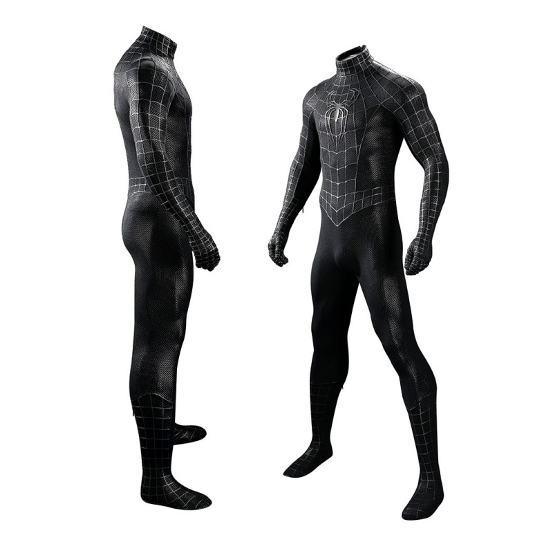 Spider-Man 3 Venom Eddie Brock Cosplay Costume Premium Symbiote Suit Black Spider Outfit