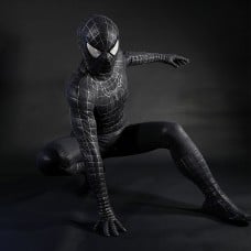 Venom Eddie Brock Cosplay Costume Spider-Man 3 Symbiote Suit Lycra Black Premium Outfit for Men