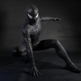 Venom Eddie Brock Cosplay Costume Spider-Man 3 Symbiote Suit Lycra Black Premium Outfit for Men