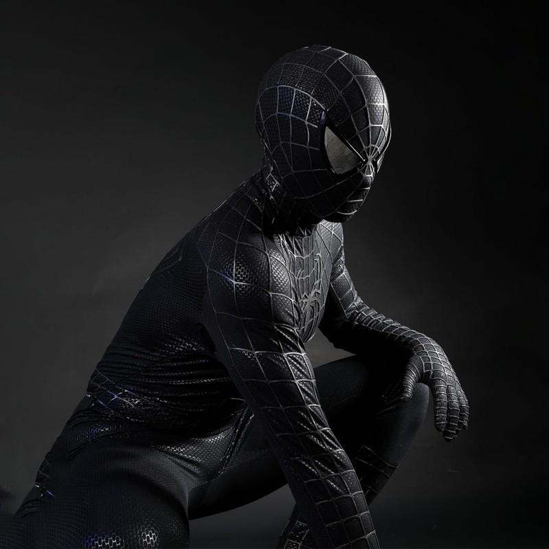 Spider-Man 3 Venom Eddie Brock Cosplay Costume Premium Symbiote Suit Black Spider Outfit