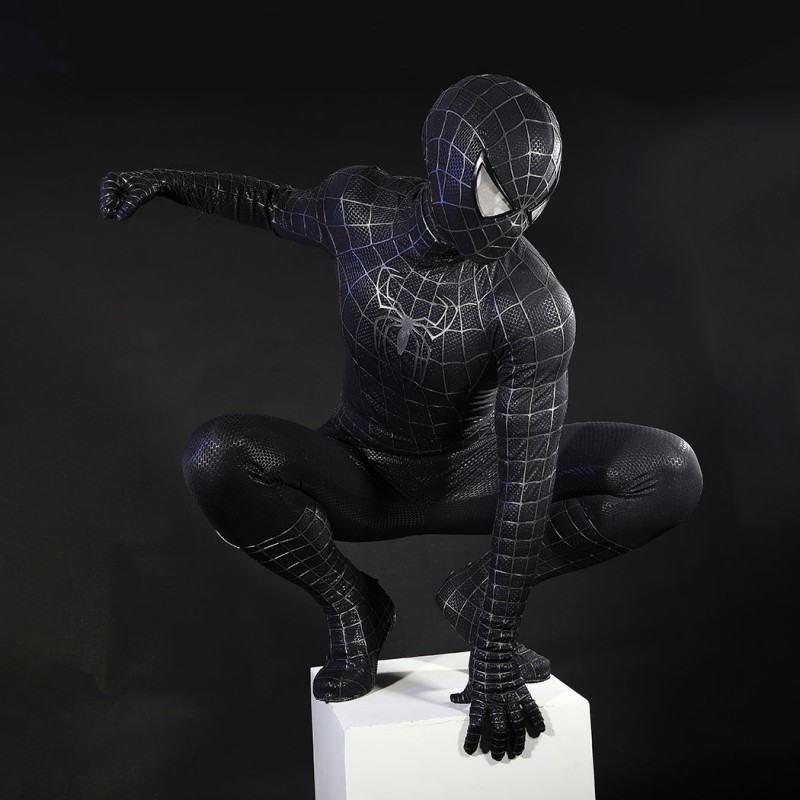 Spider-Man 3 Venom Eddie Brock Cosplay Costume Premium Symbiote Suit Black Spider Outfit