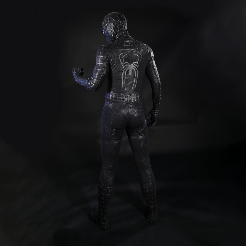 Venom Eddie Brock Cosplay Costume Spider-Man 3 Symbiote Suit Lycra Black Premium Outfit for Men