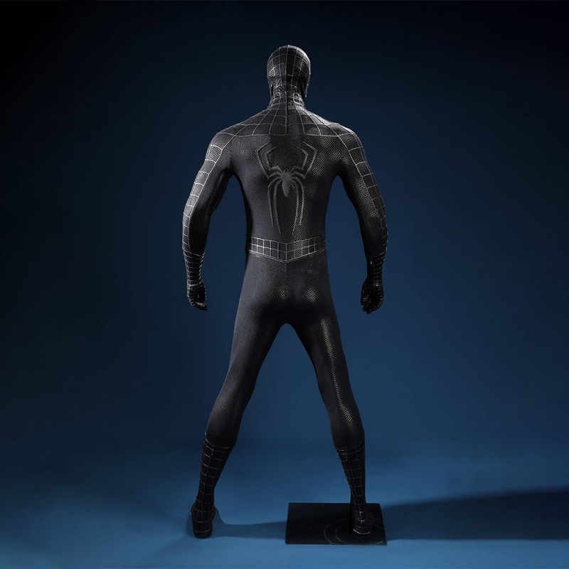 Venom Eddie Brock Cosplay Costume Spider-Man 3 Symbiote Suit Lycra Black Premium Outfit for Men