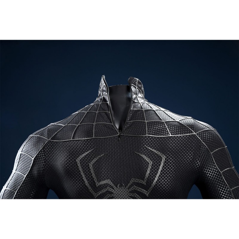Venom Eddie Brock Cosplay Costume Spider-Man 3 Symbiote Suit Lycra Black Premium Outfit for Men