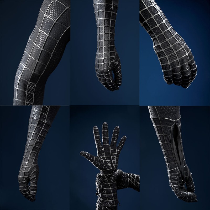 Venom Eddie Brock Cosplay Costume Spider-Man 3 Symbiote Suit Lycra Black Premium Outfit for Men
