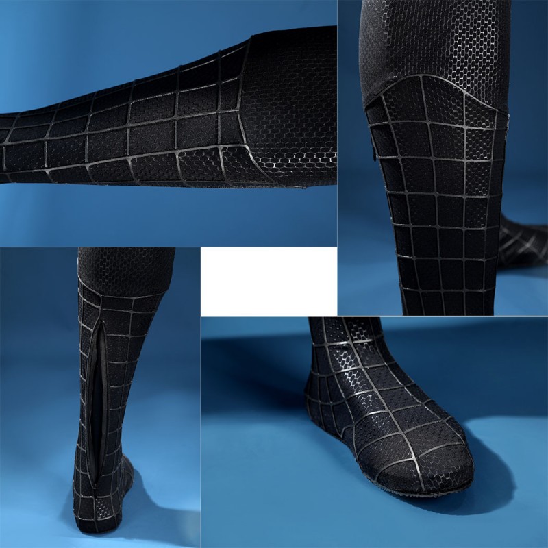 Venom Eddie Brock Cosplay Costume Spider-Man 3 Symbiote Suit Lycra Black Premium Outfit for Men