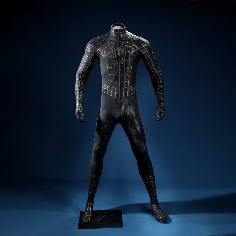 Venom Eddie Brock Cosplay Costume Spider-Man 3 Symbiote Suit Lycra Black Premium Outfit for Men